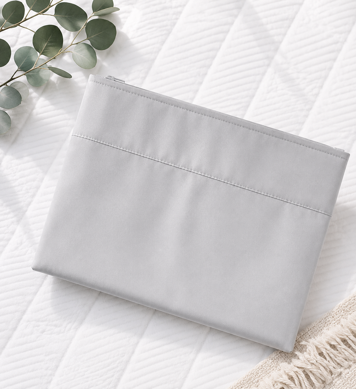 Cortina blackout gris claro con ojal invisible y acabado elegante, ideal para bloquear la entrada de luz y brindar privacidad. Su diseño moderno combina fácilmente con habitaciones, salas y espacios interiores.